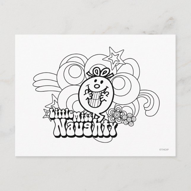 Little Miss Naughty With Bold Background Postcard (Front)