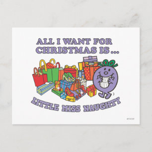 Little Miss Naughty's Christmas Joy Holiday Postcard