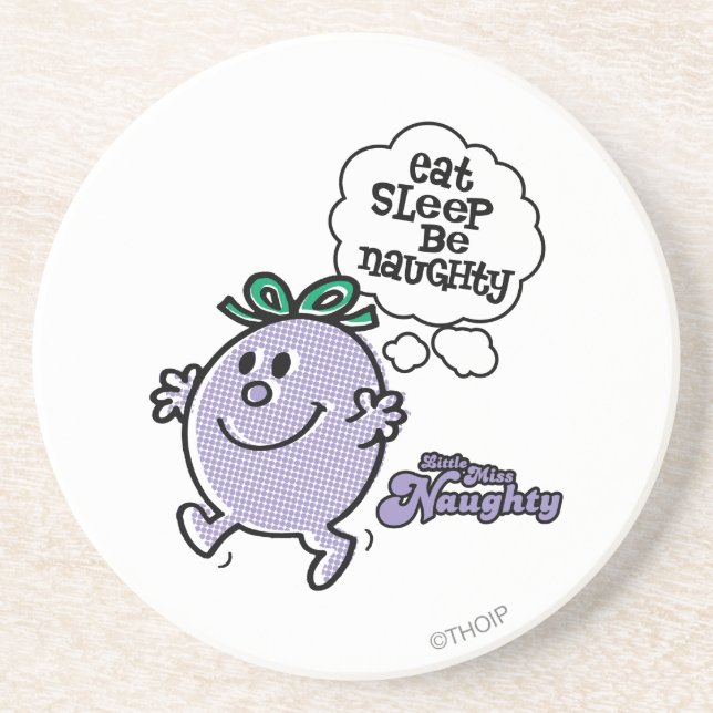 Little Miss Naughty's Three Step Plan Drink Coaster (Front)