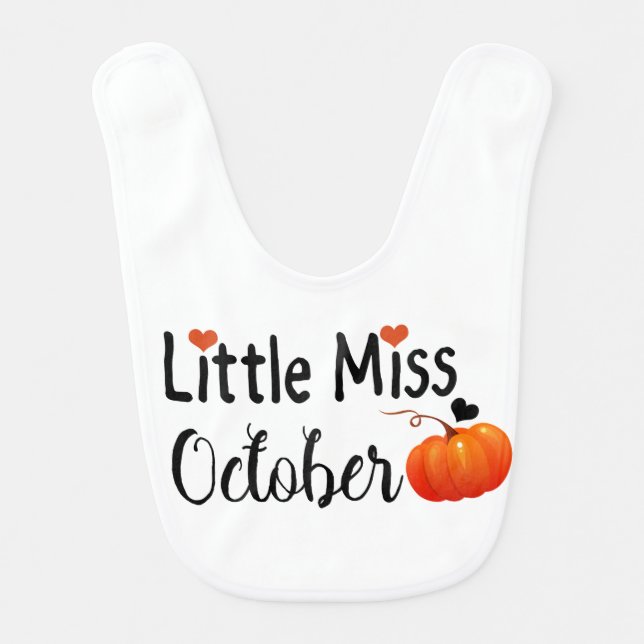 little miss october baby bib (Front)