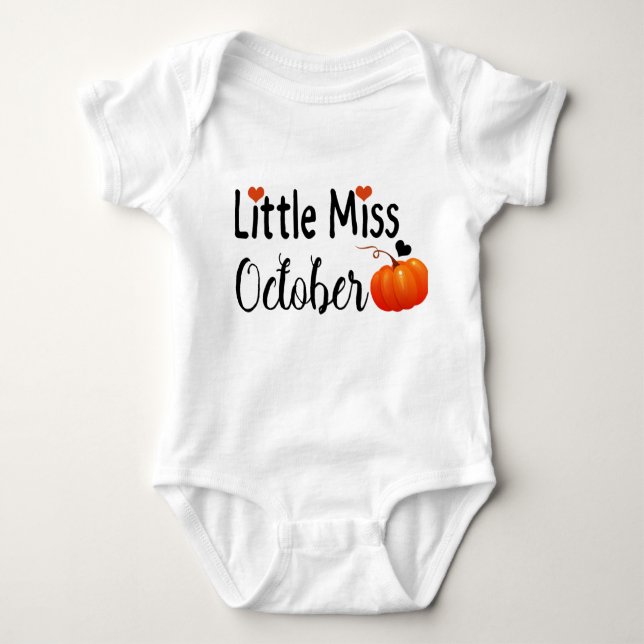 little miss october baby bodysuit (Front)