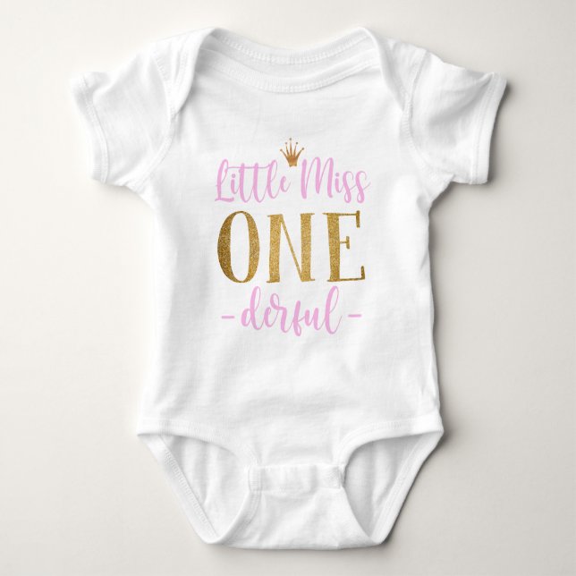 Little Miss One Derful 1st Birthday Baby Bodysuit (Front)