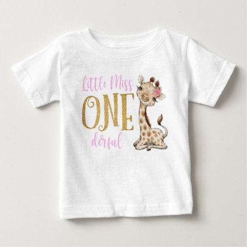 Little Miss One Derful 1st Birthday Baby T_Shirt