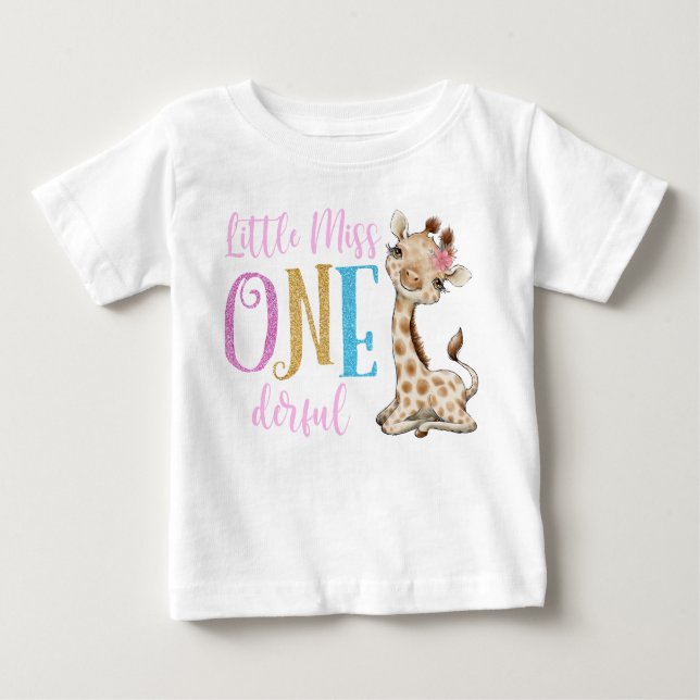 Little Miss One Derful 1st Birthday Baby T-Shirt (Front)