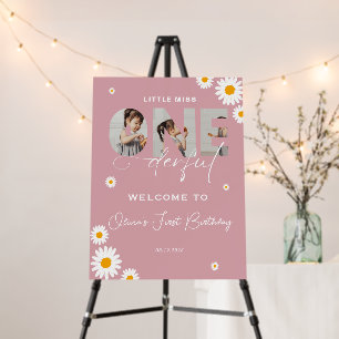 Little miss onederful 1st Birthday 3 photo daisy Foam Board