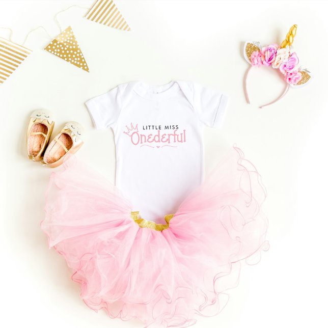 Little miss Onederful 1st birthday Baby T-Shirt Baby Bodysuit (Creator Uploaded)