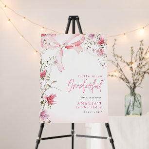 Little Miss Onederful 1st Birthday Coquette Bow Foam Board