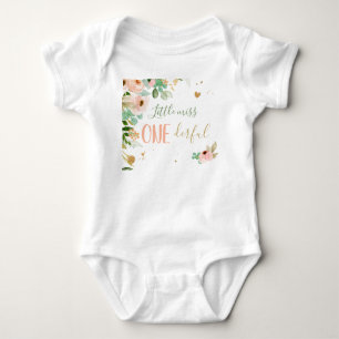 Little Miss Onederful 1st Birthday Girl Flowers Baby Bodysuit