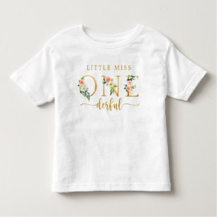 Little Miss Onederful 1st Birthday Girl Toddler T-shirt