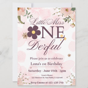 little miss onederful 1st birthday invitation