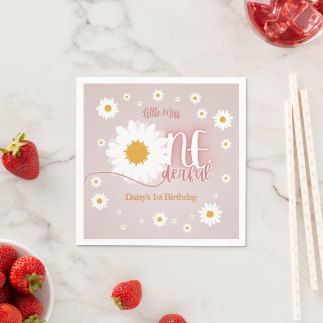 Little Miss Onederful 1st Birthday Napkins (Insitu)