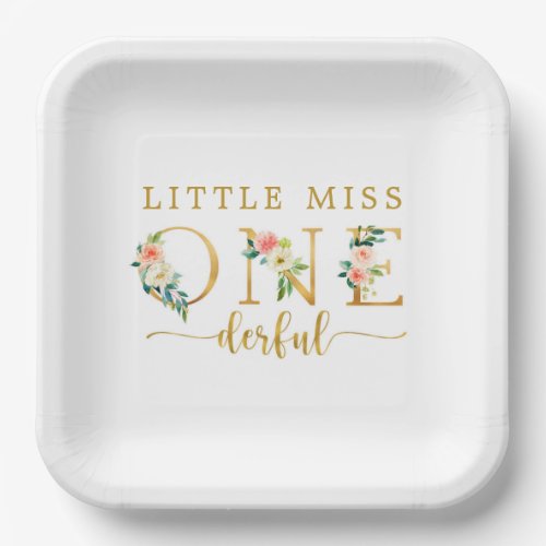 Little Miss Onederful 1st Birthday  Paper Plates