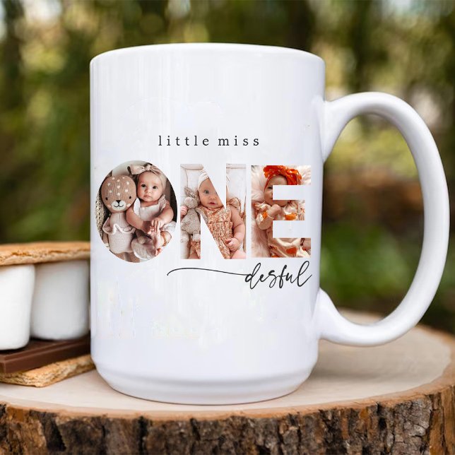 Little Miss Onederful Baby Girl 1st Birthday Photo Mug (Little Miss Onederful Baby Girl 1st Birthday Photo Mug)