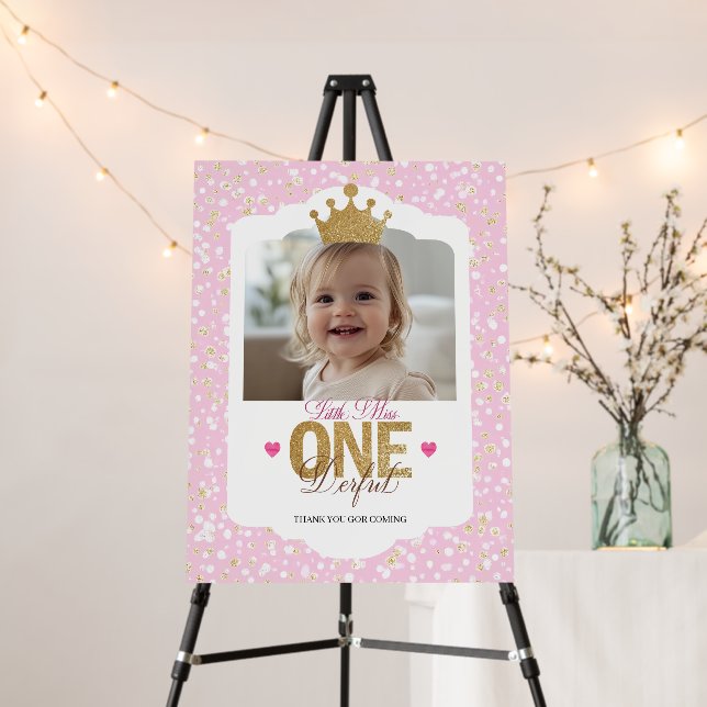 Little Miss ONEderful Birthday Foam Board (In Situ (Stand))