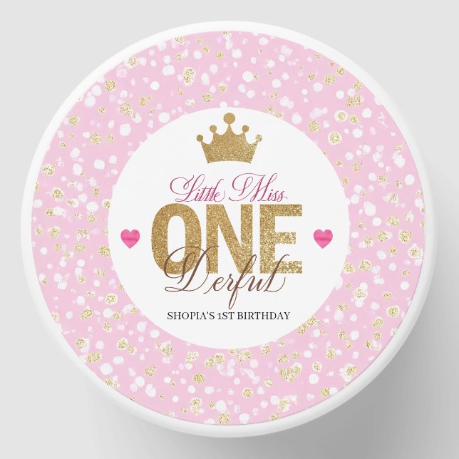 Little Miss onederful Birthday Mini Candle Favors (Front)