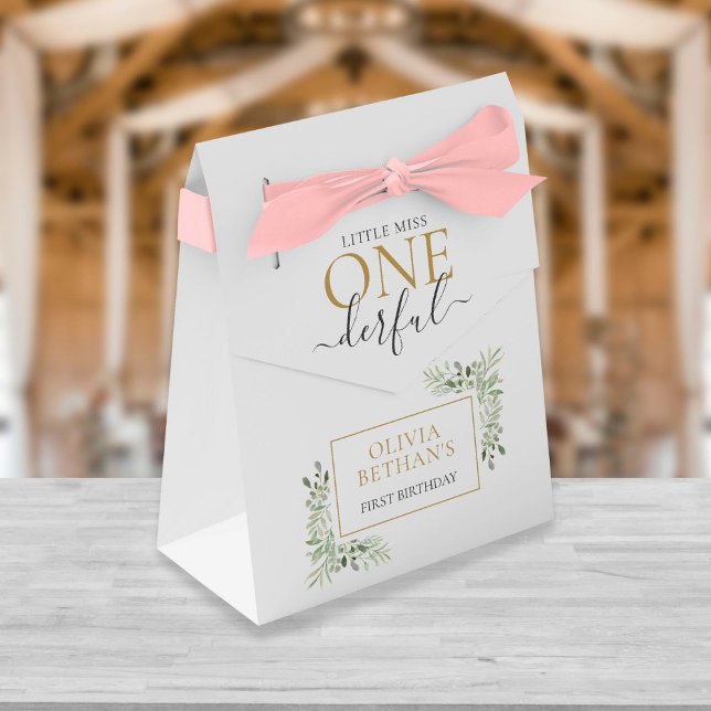 Little Miss ONEderful First Birthday Elegant Favor Favor Boxes (Creator Uploaded)
