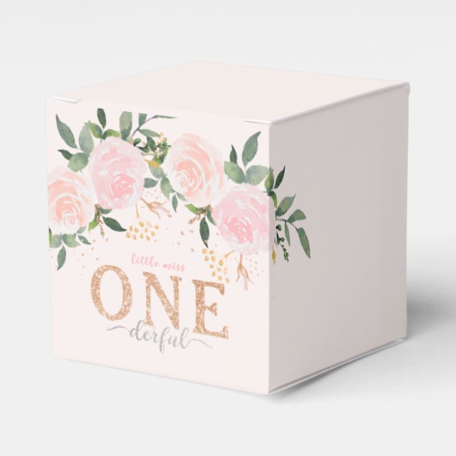 Little Miss Onederful First Birthday Favor Boxes (Front Side)