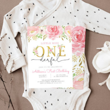 Little Miss Onederful First Birthday Invitation by YourMainEvent at Zazzle