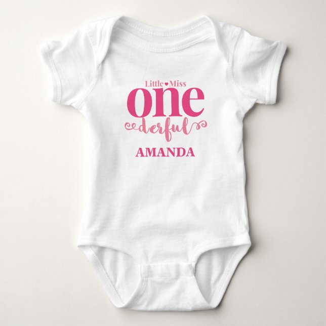 Little Miss Onederful First Birthday Shirt (Front)