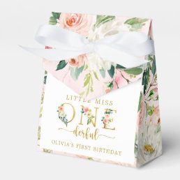 Little Miss Onederful Floral 1st Birthday Party Favor Boxes