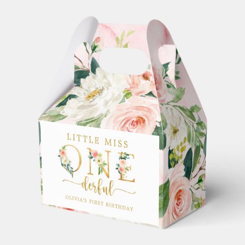 Little Miss Onederful Girl 1st Birthday Party Favor Boxes