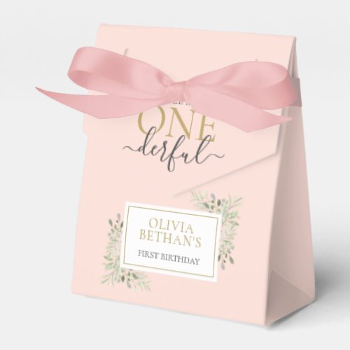 Little Miss ONEderful Girl First Birthday Pink Favor Boxes