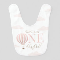 Little Miss Onederful Hot Air Ballon 1st Birthday Baby Bib
