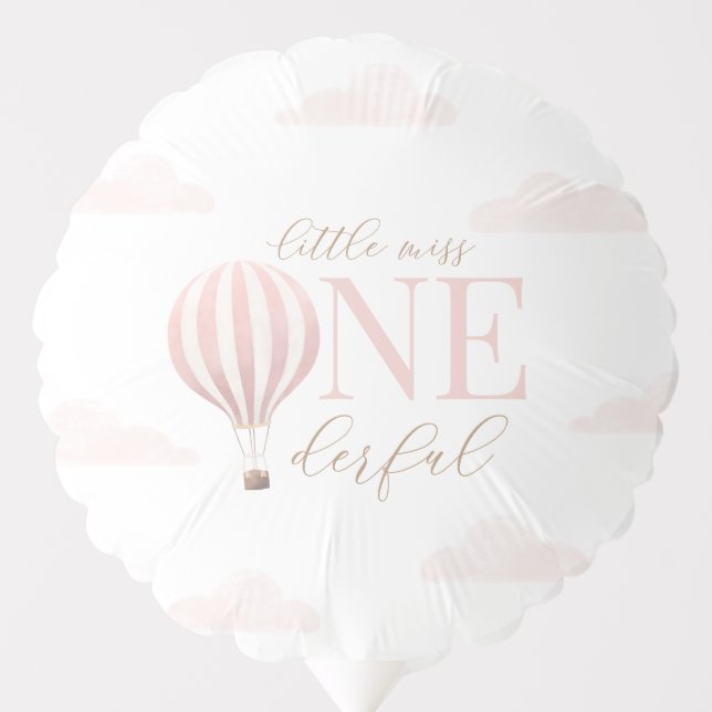 Little Miss Onederful Hot Air Balloon 1st Birthday (Front)