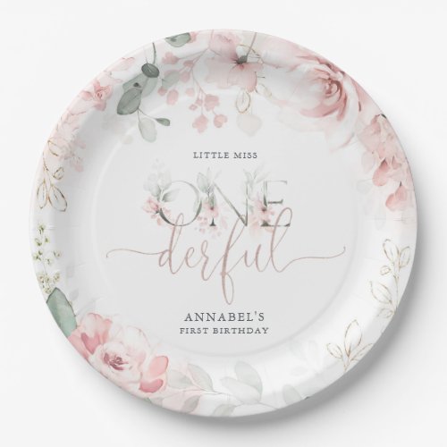 Little Miss Onederful Paper Plates