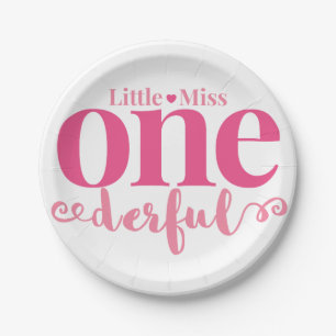 Little Miss Onederful Party Plates