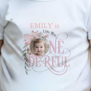 Little Miss Onederful, Pink, Baby Girl 1st  T-Shirt