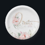 Little Miss Onederful Pink Floral 1st Birthday Paper Plates<br><div class="desc">Modern pink floral script first birthday paper plates - Little Miss Onederful</div>