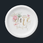 Little Miss Onederful Pink Floral 1st Birthday Paper Plates<br><div class="desc">Modern pink floral script first birthday paper plates - Little Miss Onederful</div>