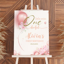 Little Miss ONEderful Pink Floral