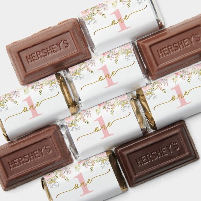 Little Miss ONEderful Pink Roses First Birthday Hershey's Miniatures (Assorted)