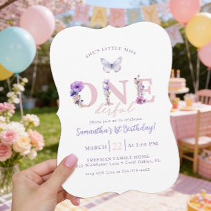 Little Miss ONEderful Pink Wildflower 1st Birthday