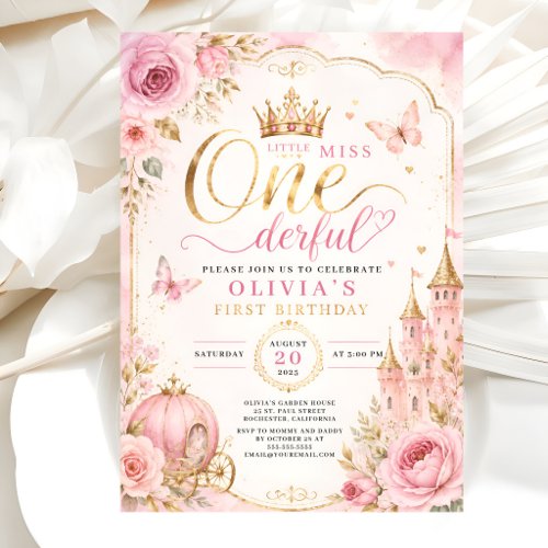Little Miss ONEderful Princess Birthday Invitation