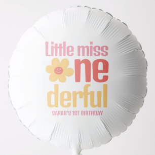 Little Miss Onederful Retro First Birthday Balloon