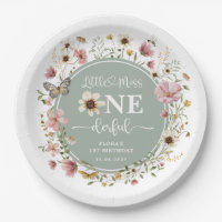 Little Miss ONEderful Sage Green Wildflower Party