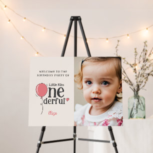 Little Miss Onederful Welcome Sign with Photo