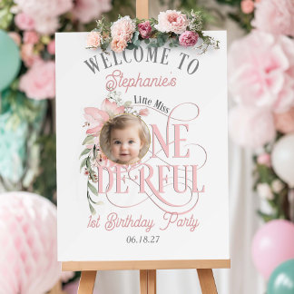 Little Miss Onederland, 1st Birthday Welcome Sign