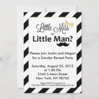 Little Miss or Little Man Gender Reveal Invitation