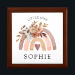 Little Miss Personalized Rainbow  Gift Box<br><div class="desc">Little miss boho rainbow gift box personalized with your child's name. Watercolor peach terracotta and brown.</div>