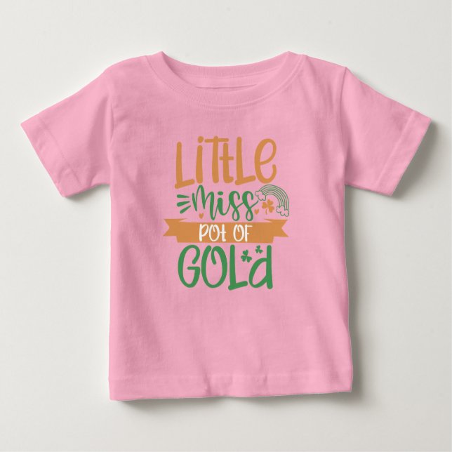 Little Miss Pot Of Gold St Patrick T-Shirt for Kid (Front)