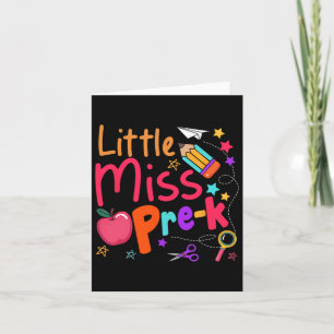 Little Miss Pre-k First Day Of School Back To Scho Card