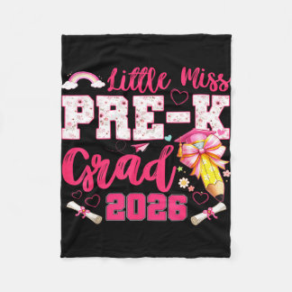 Little miss pre-k grad 2026 coquette preschool fleece blanket