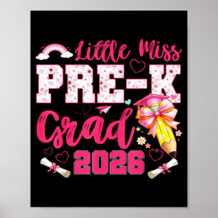 Little miss pre-k grad 2026 coquette preschool poster
