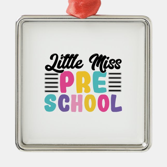 Little Miss Pre School Metal Ornament (Front)