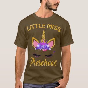 Little Miss Preschool Unicorn Back To School Kids  T-Shirt
