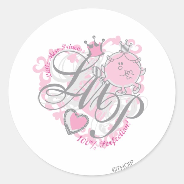Little Miss Princess - 100% Perfection Classic Round Sticker (Front)